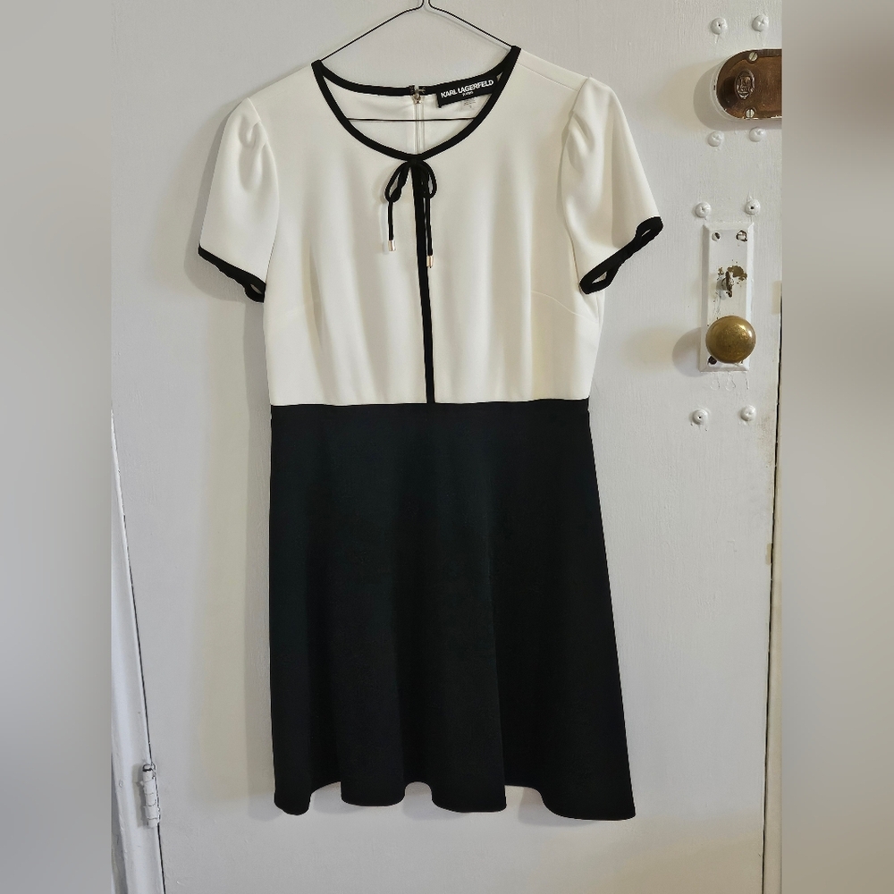 Karl Lagerfeld Black And White Dress